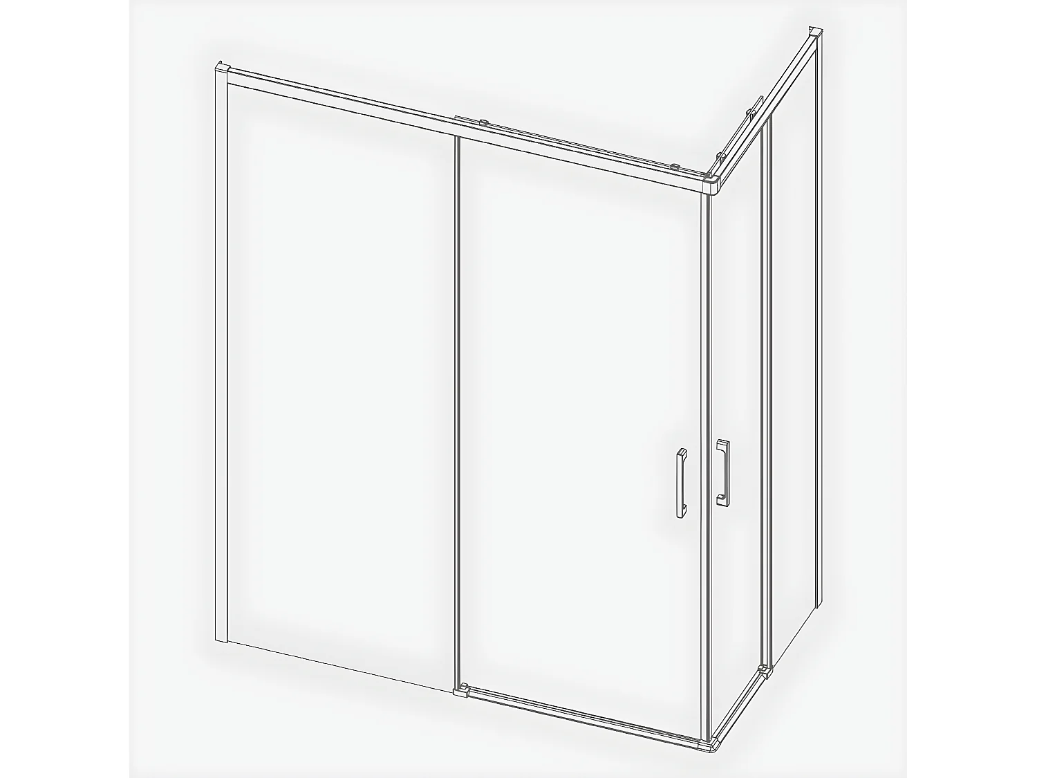 Angular de ducha 2 Fijos 70 cm + 2 Puertas Correderas 90 cm 90 cm YOKO