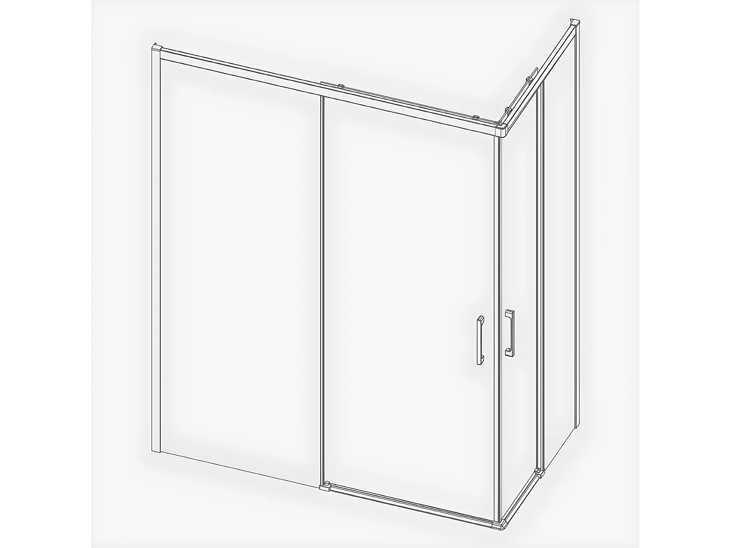 Angular de ducha 2 Fijos 70 cm + 2 Puertas Correderas 90 cm 90 cm YOKO