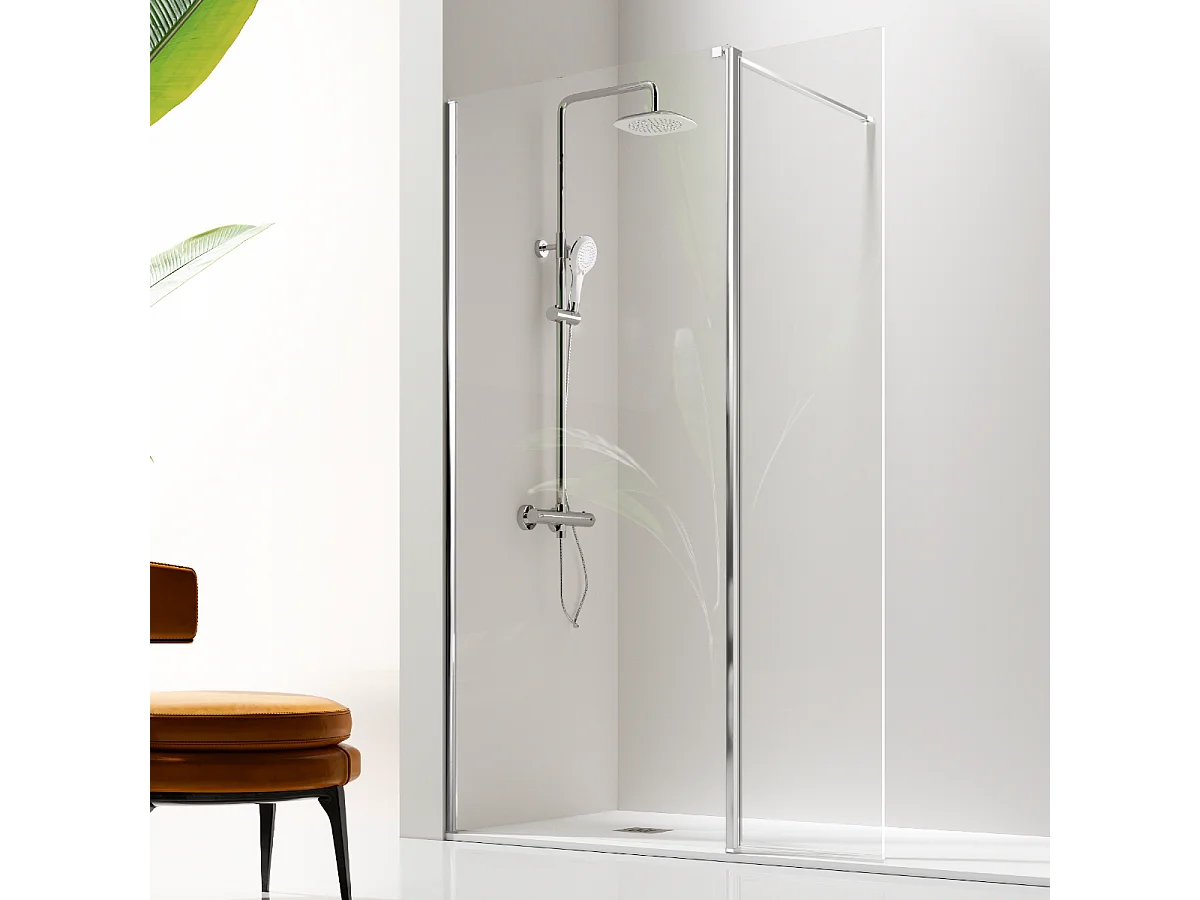 Parete doccia fissa+ porta girevole GIRO 125 cm