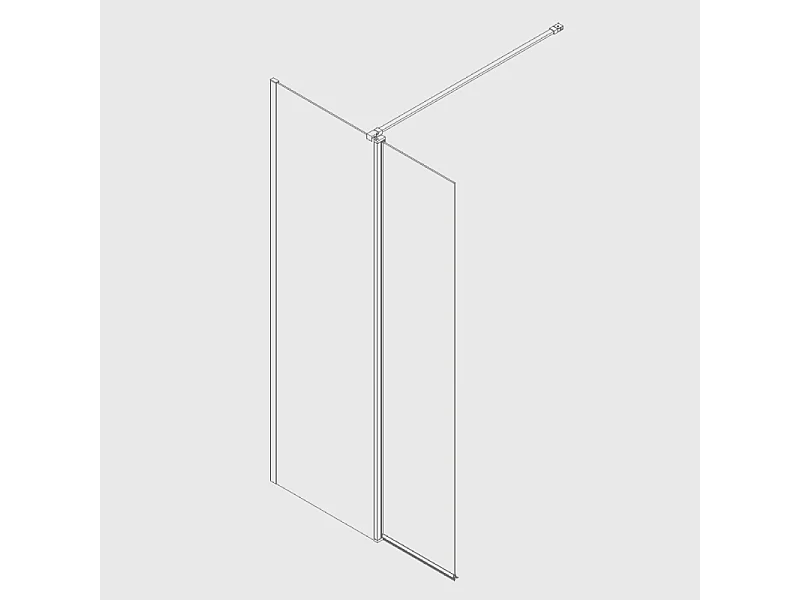 Parete doccia fissa+ porta girevole GIRO 125 cm