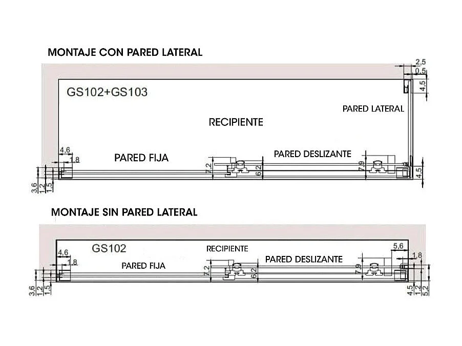 Paroi de douche fixe + Porte coulissante GLASÉ profil noir mat 130 cm Sans paroi latérale