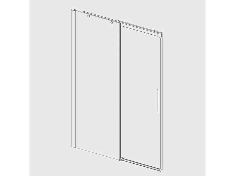 Porta doccia fissa + porta scorrevole LUNA vetro serigrafato 165 cm