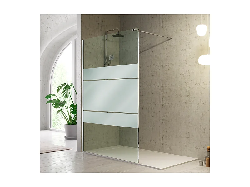 Paroi de douche fixe FRESH verre sérigraphié 80 cm