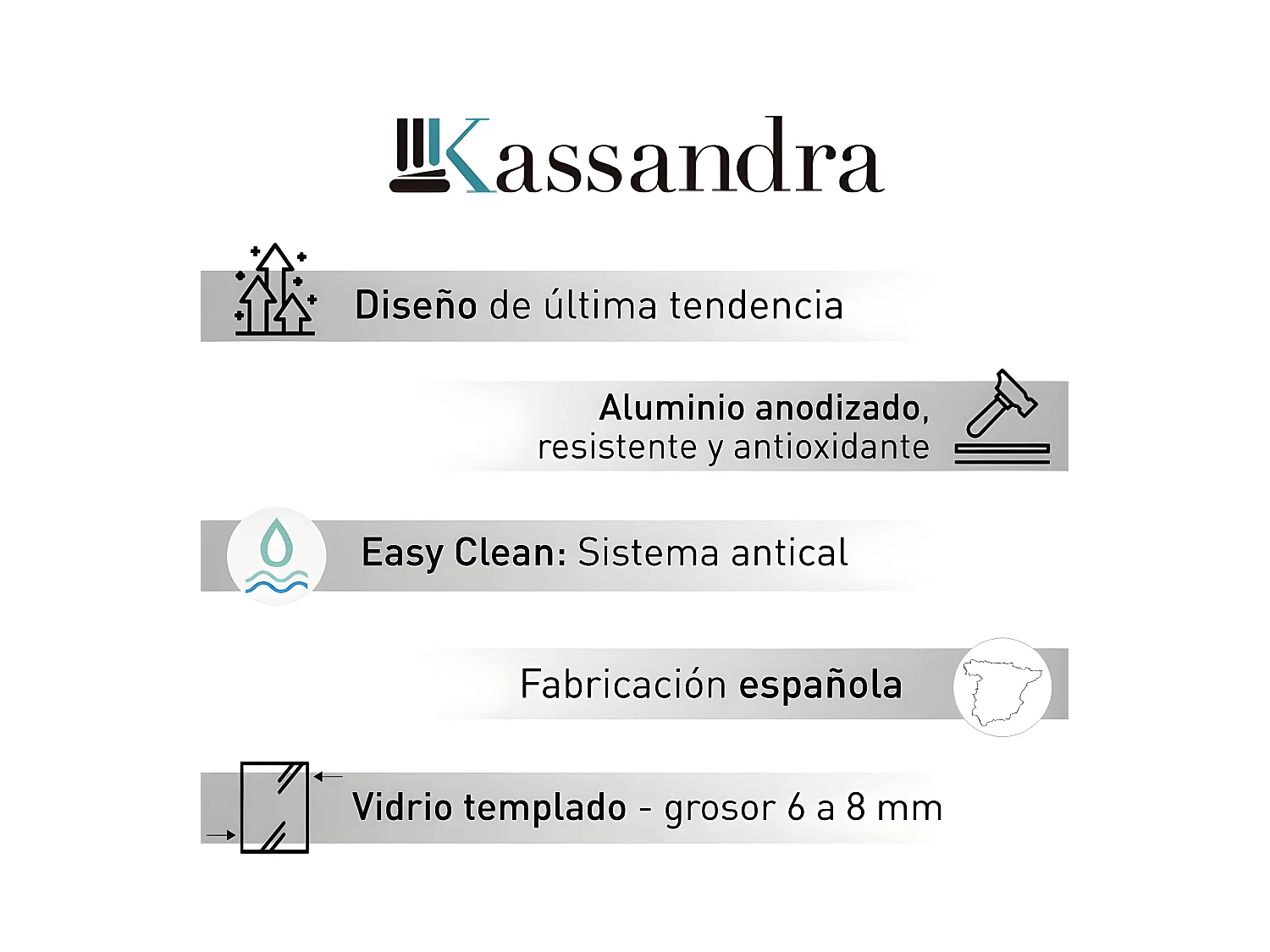 Frontal de ducha + Puerta Corredera 130 cm GLASÉ perfil Blanco Pared lateral: 76 - 79 cm