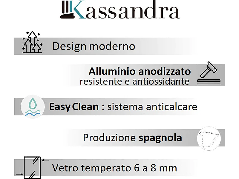 Porta doccia fissa + porta scorrevole LUNA vetro serigrafato 130 cm