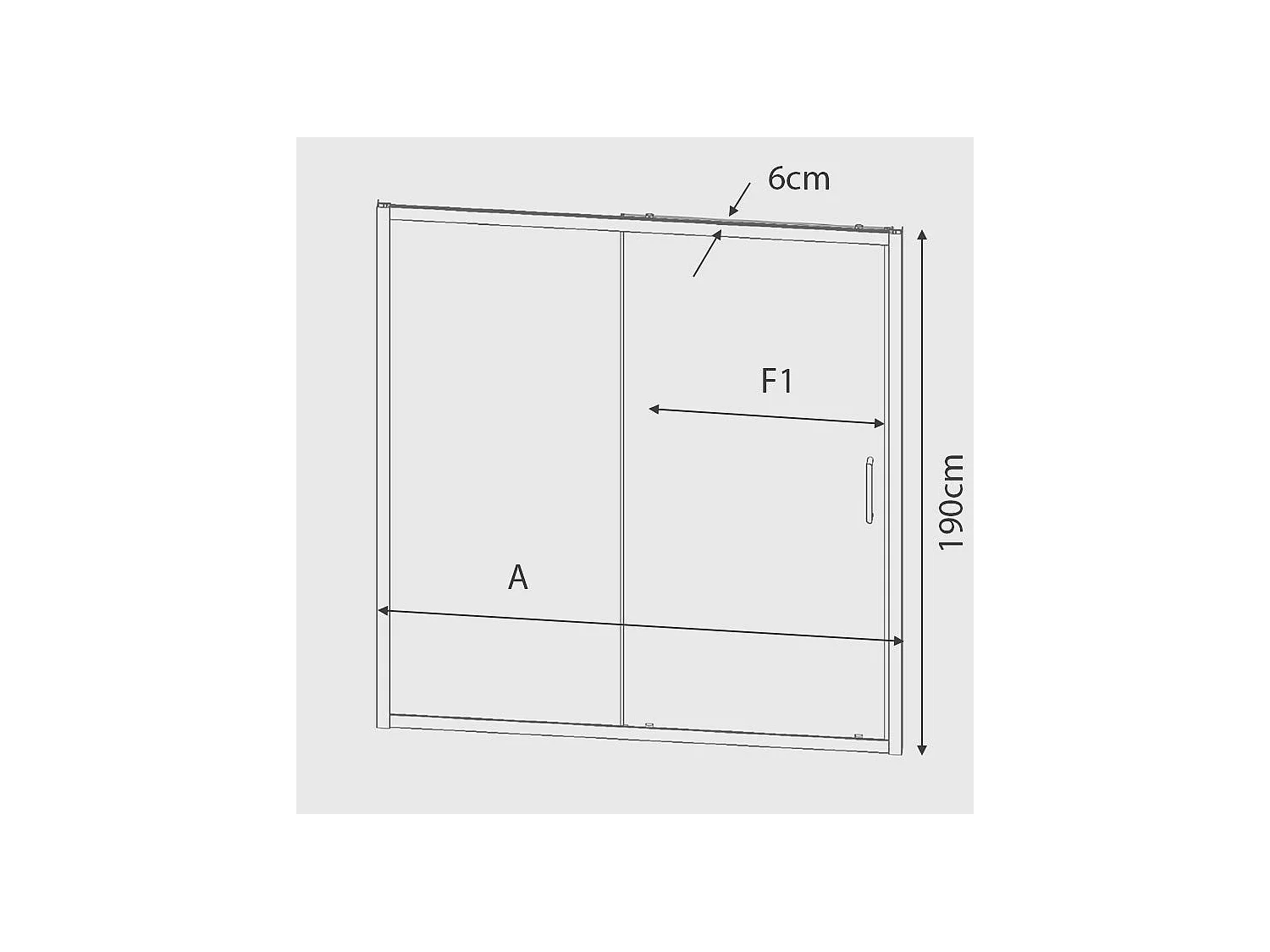 Frontal de ducha + Puerta Corredera 160 cm BELLA Lateral fijo: 77 - 79 cm