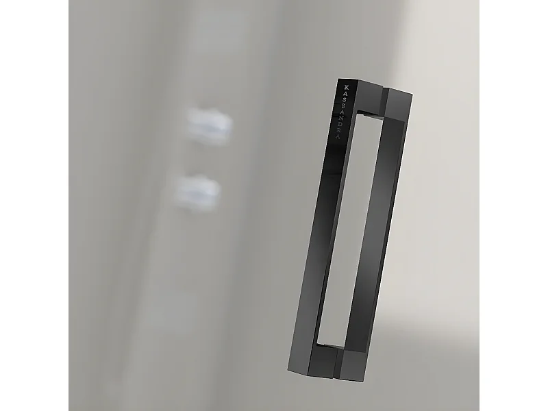 Frontal de ducha + Puerta Corredera 115 cm GLASÉ perfil Negro mate Pared lateral: 66 - 69 cm