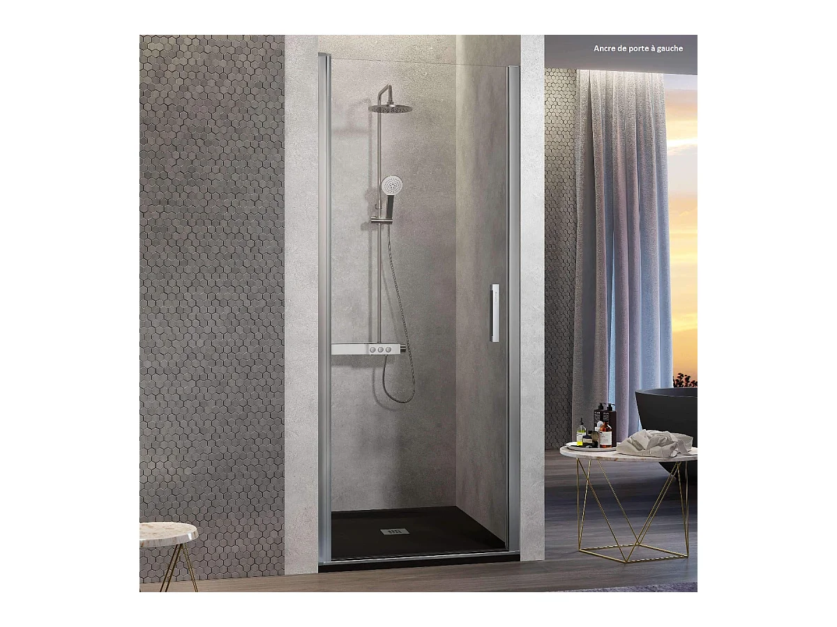 Porte de douche pivotante NARDI 75-79 cm