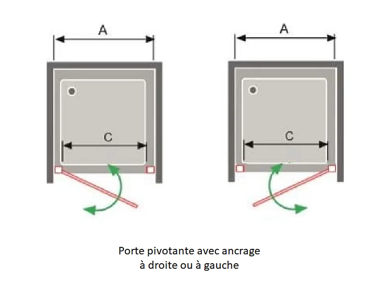 Porte de douche pivotante NARDI 70-74 cm