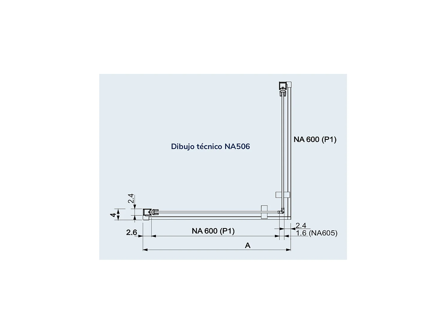 Mampara de ducha esquina 2 Puertas Abatibles 55  cm y 75 cm NARDI perfil negro mate