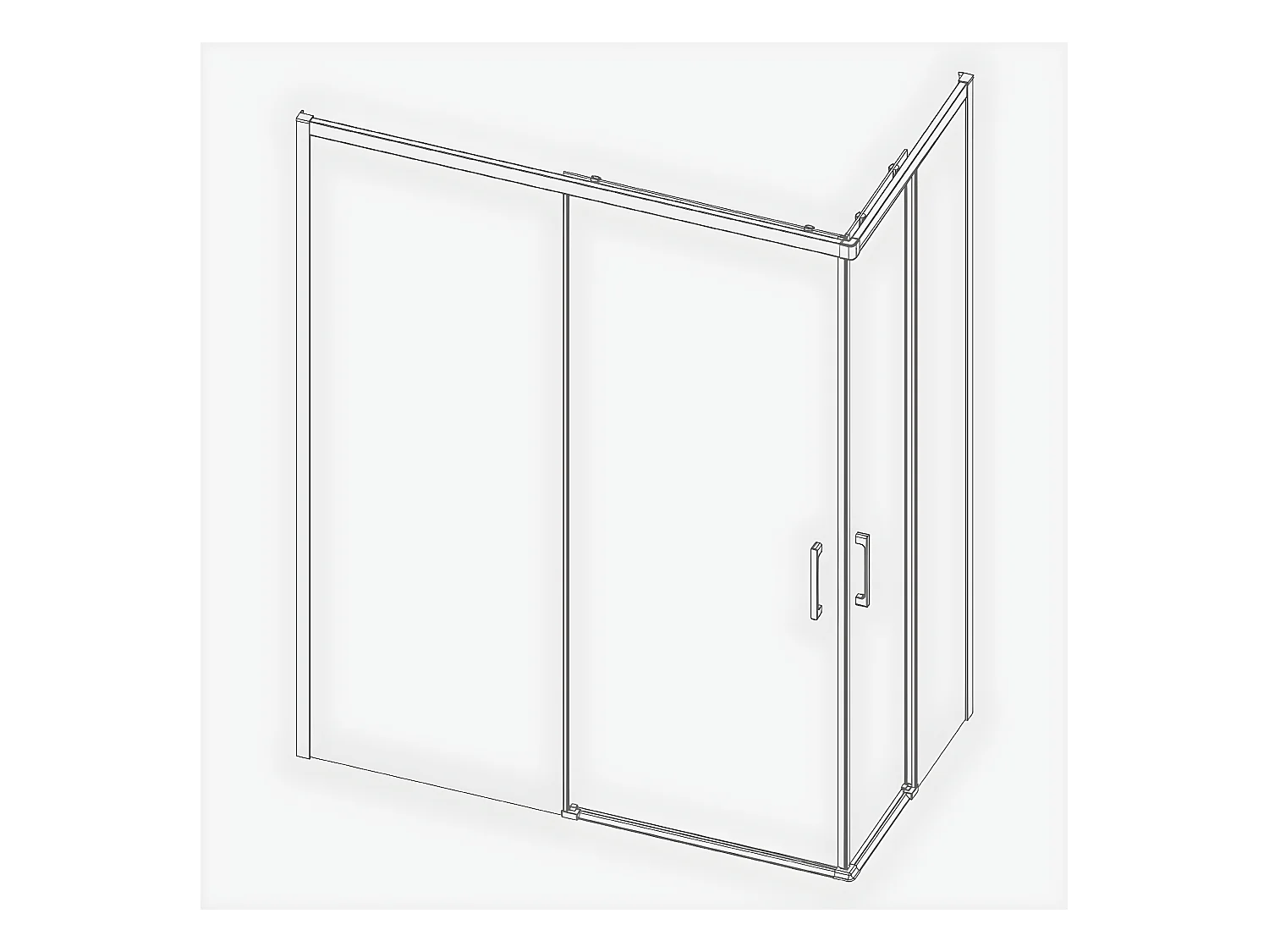 Angular de ducha 2 Fijos 90 cm + 2 Puertas Correderas 120 cm 120 cm YOKO