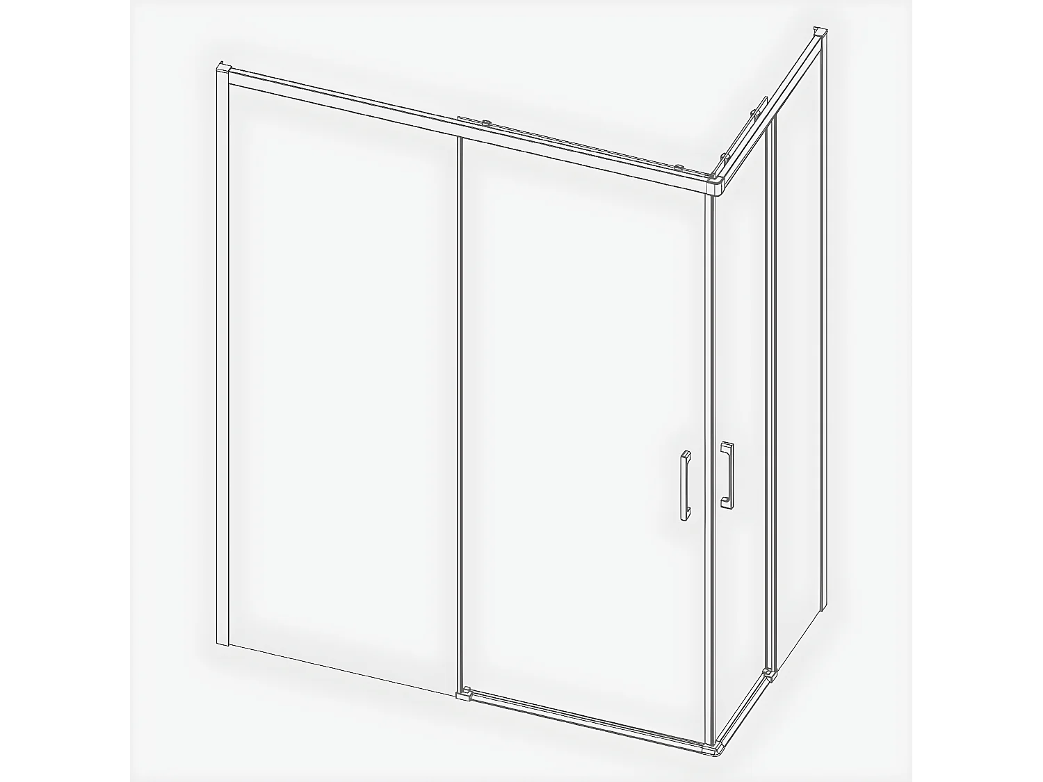 Angular de ducha 2 Fijos 70 cm + 2 Puertas Correderas 130 cm 130 cm YOKO