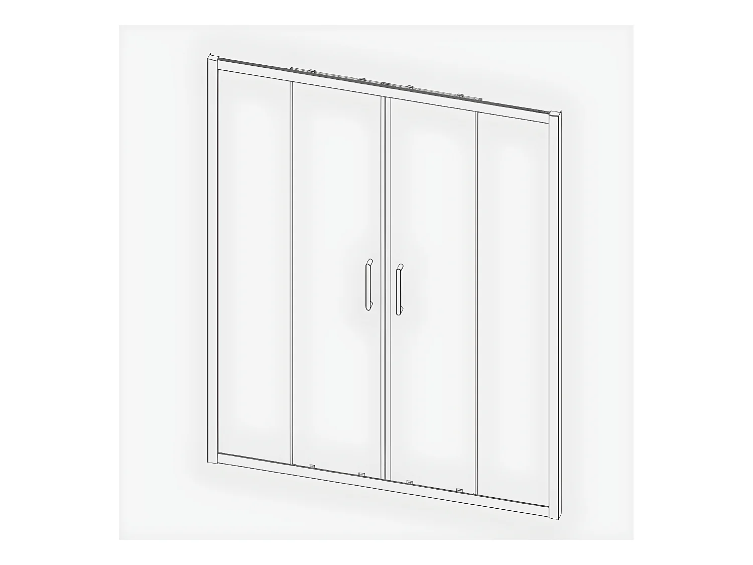 Frontal de ducha 2 Fijos  Lateral Fijo : 67 - 69 cm + 2 Puertas Correderas 180 cm 180 cm  BELLA  Lateral Fijo : 67 - 69 cm