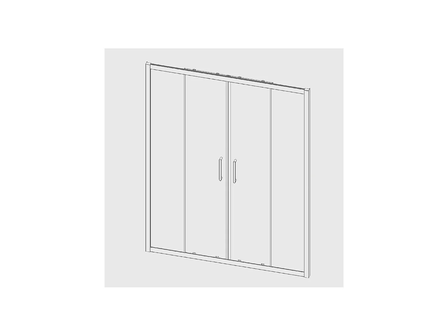 Frontal de ducha 2 Fijos  Lateral Fijo : 77 - 79 cm + 2 Puertas Correderas 160 cm 160 cm  BELLA  Lateral Fijo : 77 - 79 cm