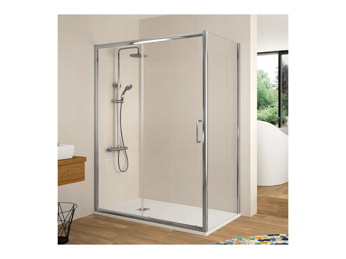 Frontal de ducha + Puerta Corredera 150 cm BELLA Sin lateral