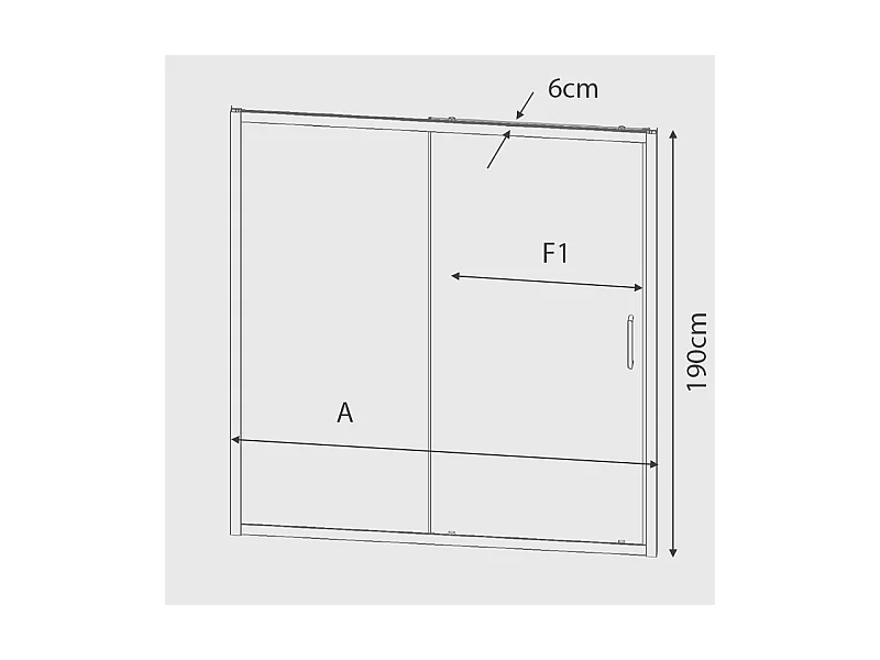 Frontal de ducha + Puerta Corredera 150 cm BELLA Sin lateral