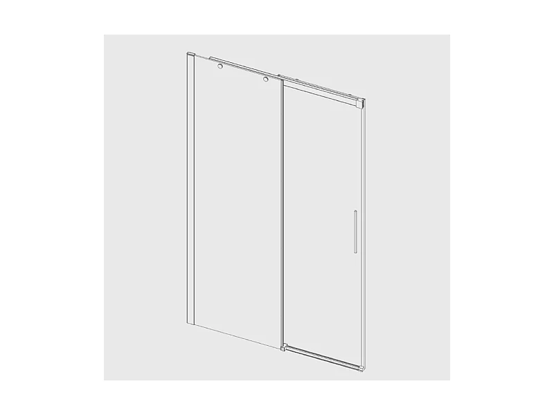 Porta doccia fissa + porta scorrevole LUNA vetro serigrafato 135 cm