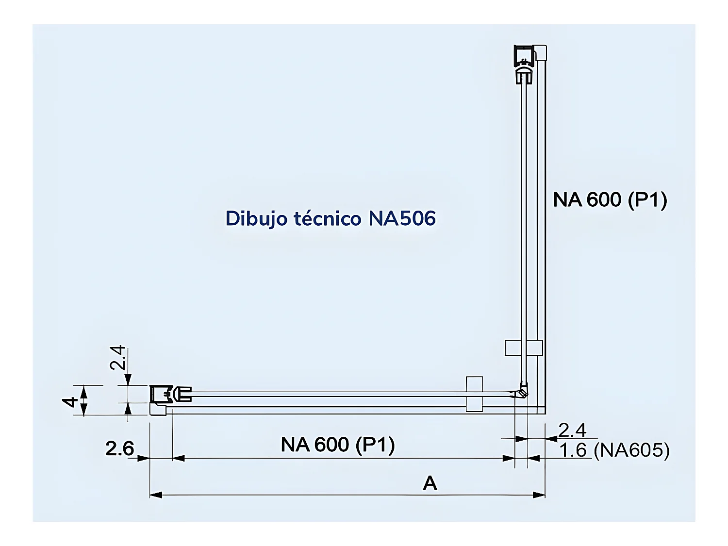 Angular de ducha 2 Puertas Abatibles 55 cm y 80 cm NARDI perfil negro mate