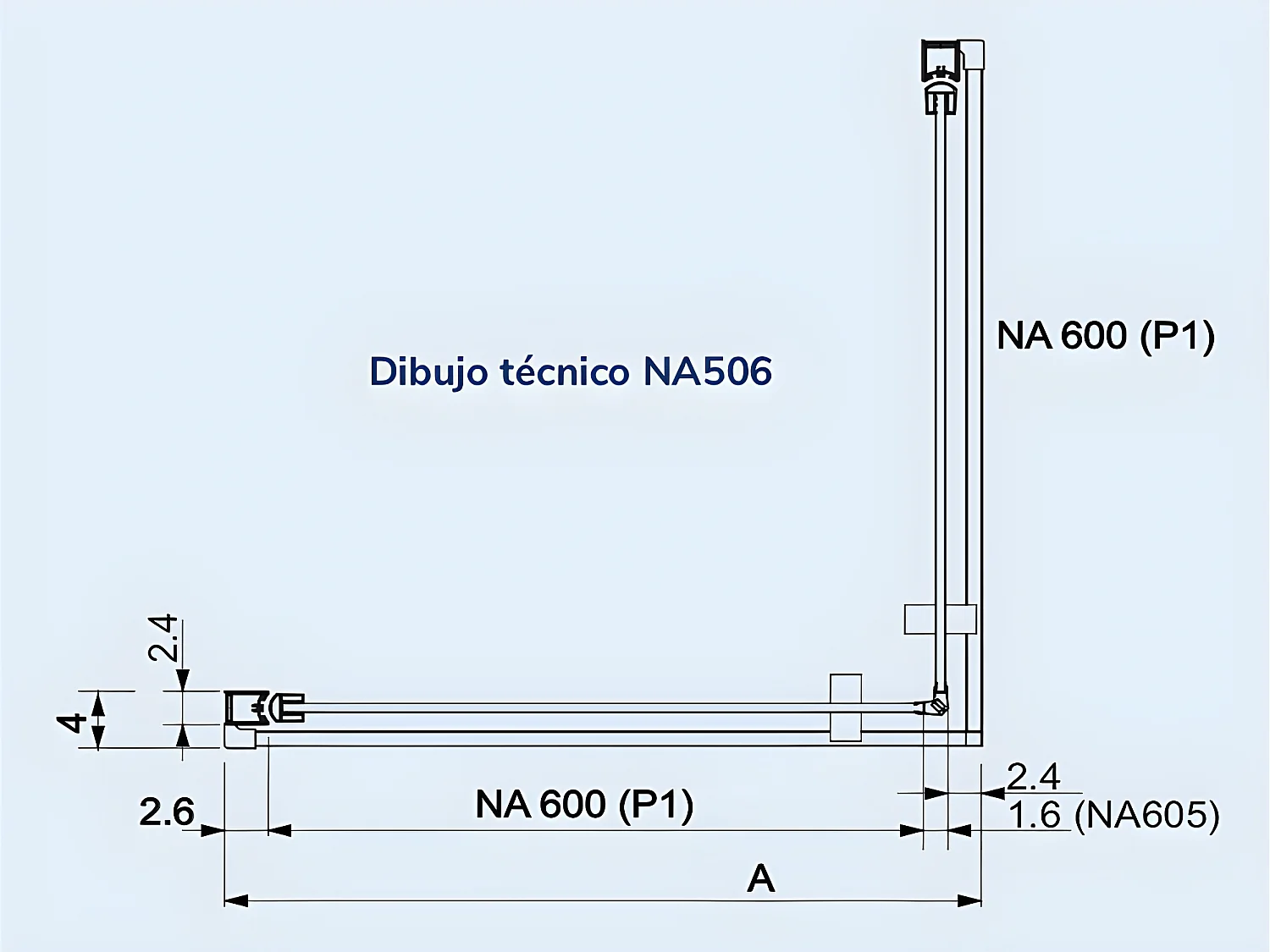 Mampara de ducha esquina 2 Puertas Abatibles 55  cm y 80 cm NARDI perfil negro mate