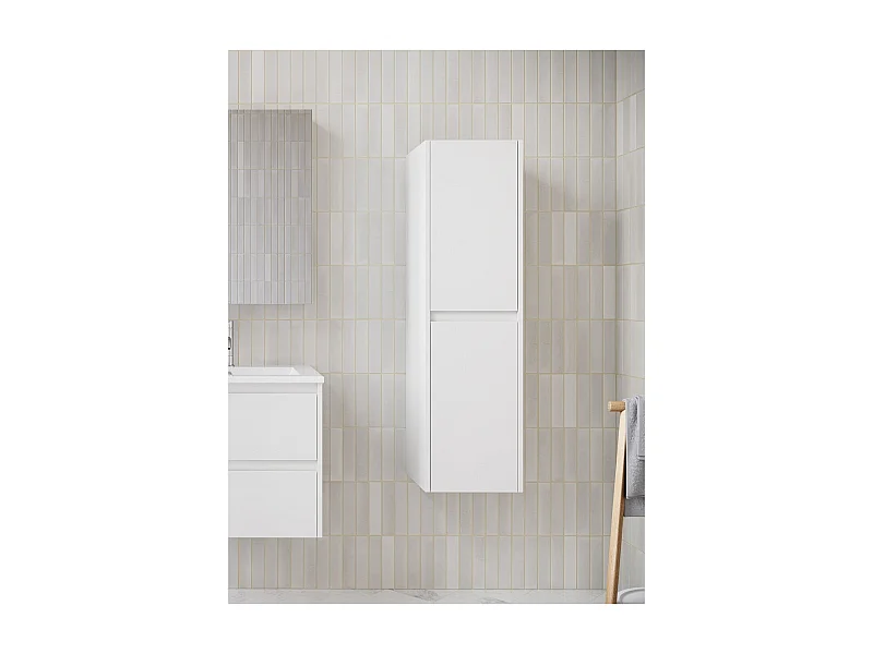 Grande armoire de rangement FORTINA hauteur 120 cm blanc