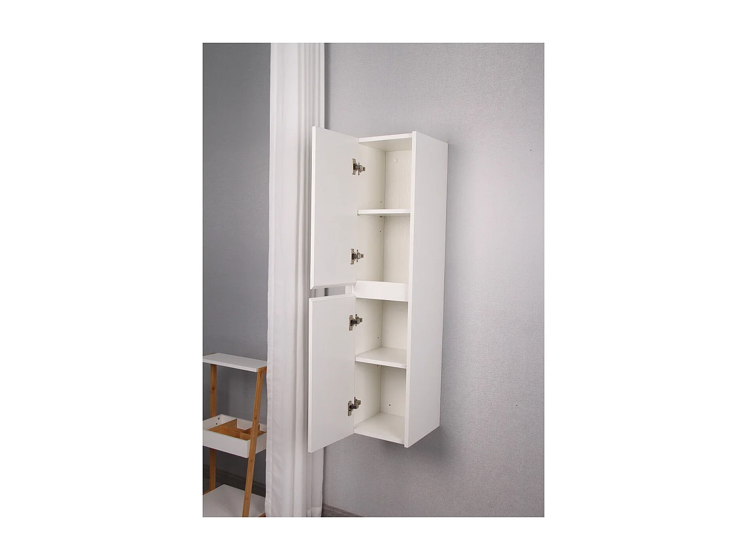 Grande armoire de rangement FORTINA hauteur 120 cm blanc