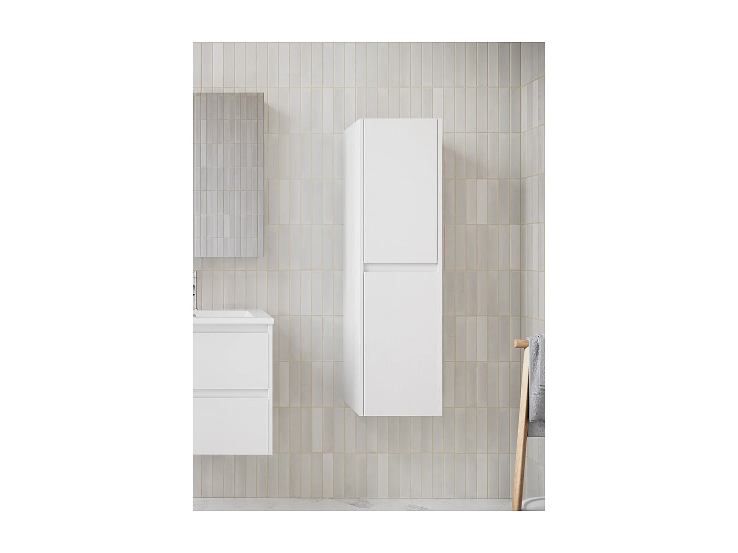 Grande armoire de rangement FORTINA hauteur 120 cm blanc