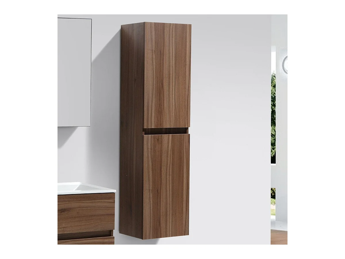Badschrank 150 cm vertikal montiert Nussbaum SIENA