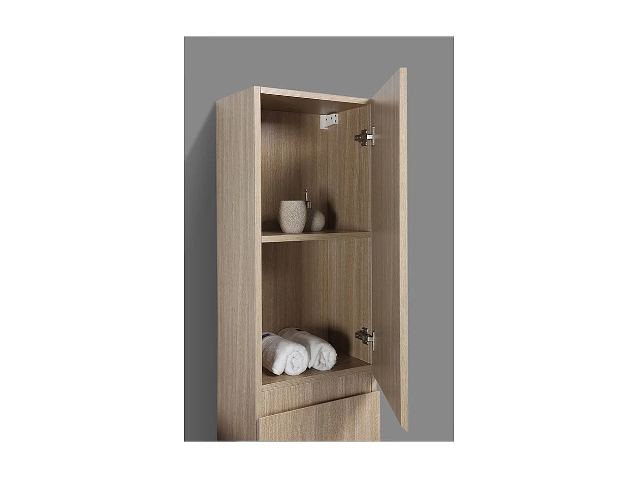 Grande armoire de rangement VERONA hauteur 176 cm chêne clair texturé
