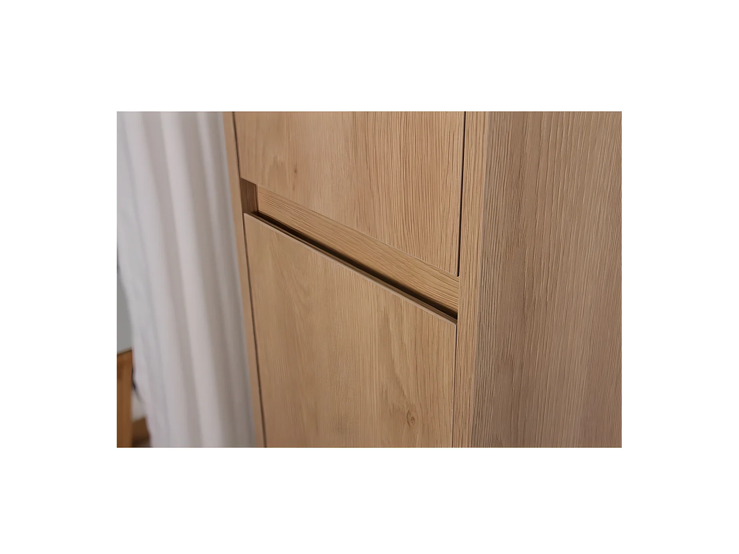 Grande armoire de rangement FORTINA hauteur 120 cm chêne clair