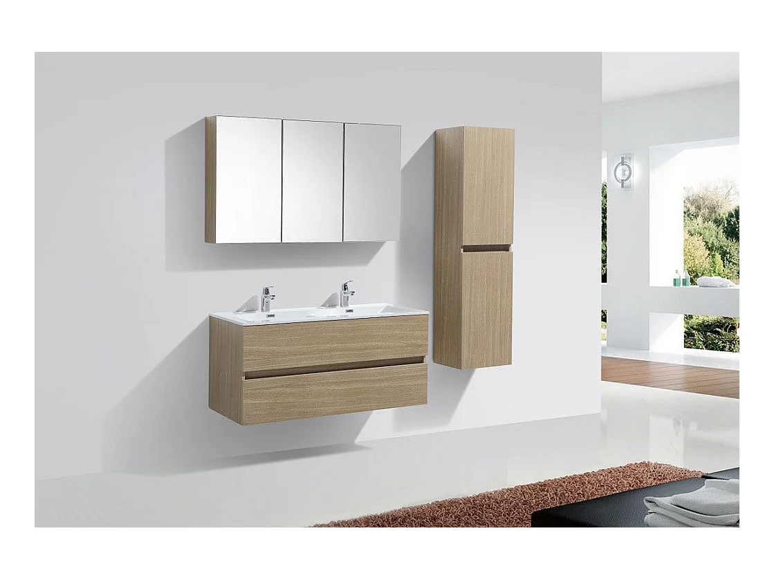 Grande armoire de rangement SIENA hauteur 150 cm chêne clair