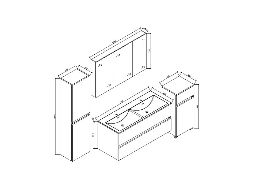 Grande armoire de rangement SIENA hauteur 150 cm chêne clair