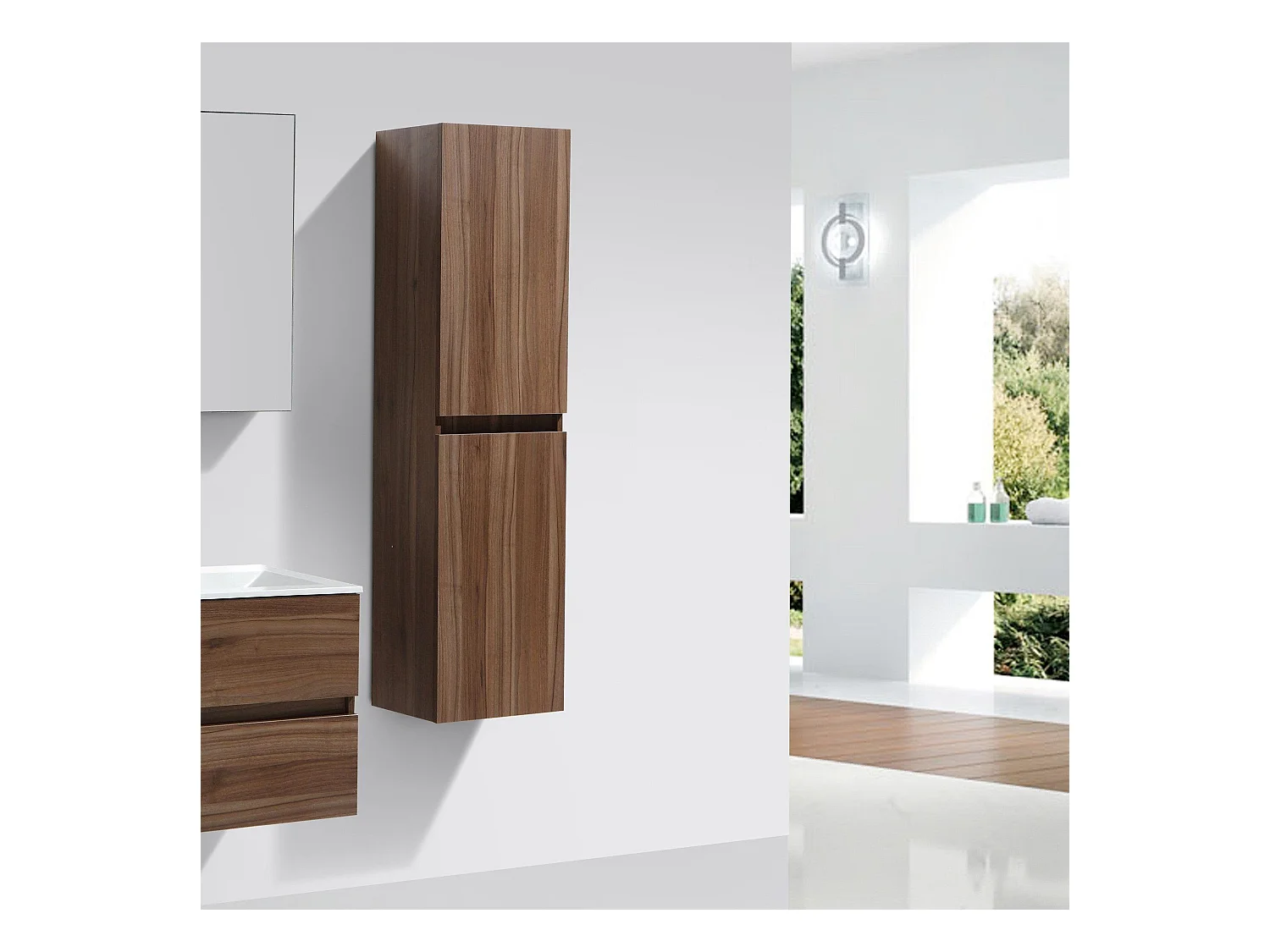 Grande armoire de rangement SIENA hauteur 150 cm chêne clair