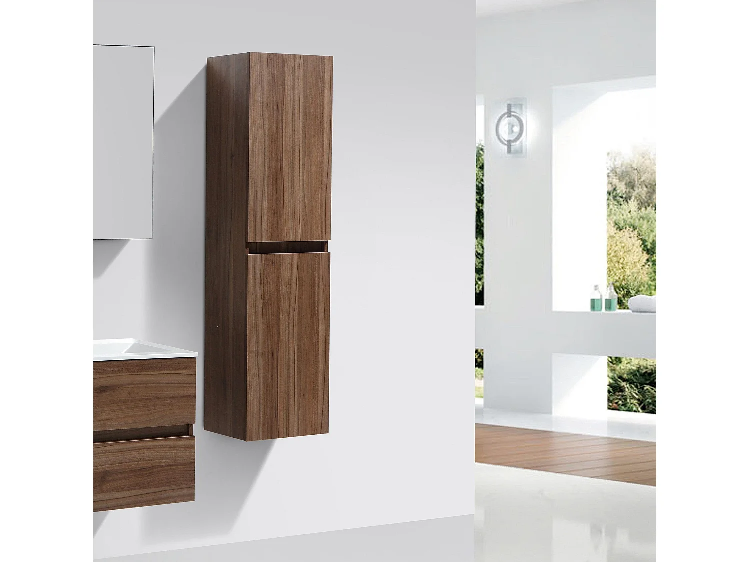 Grande armoire de rangement SIENA hauteur 150 cm chêne clair