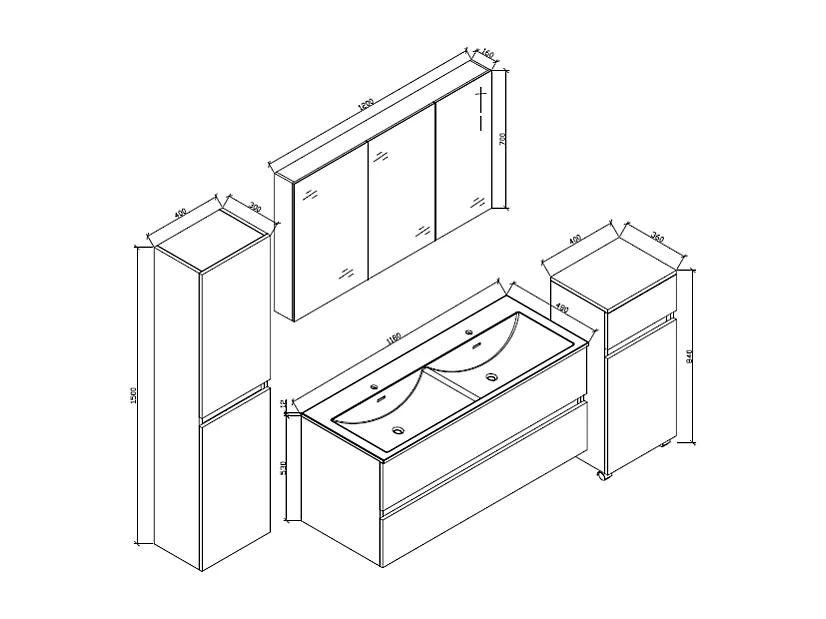 Grande armoire de rangement SIENA hauteur 150 cm chêne clair
