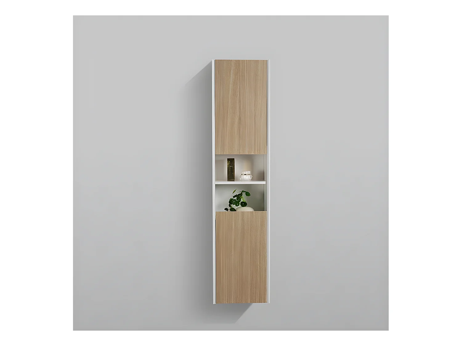 Grande armoire de rangement PALIO hauteur 170 cm chêne clair texturé