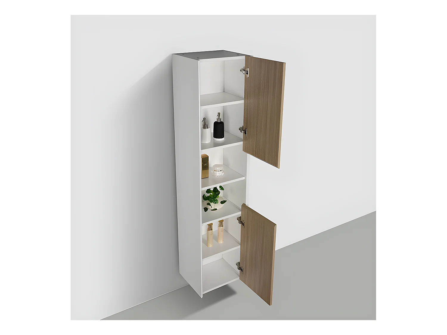 Grande armoire de rangement PALIO hauteur 170 cm chêne clair texturé
