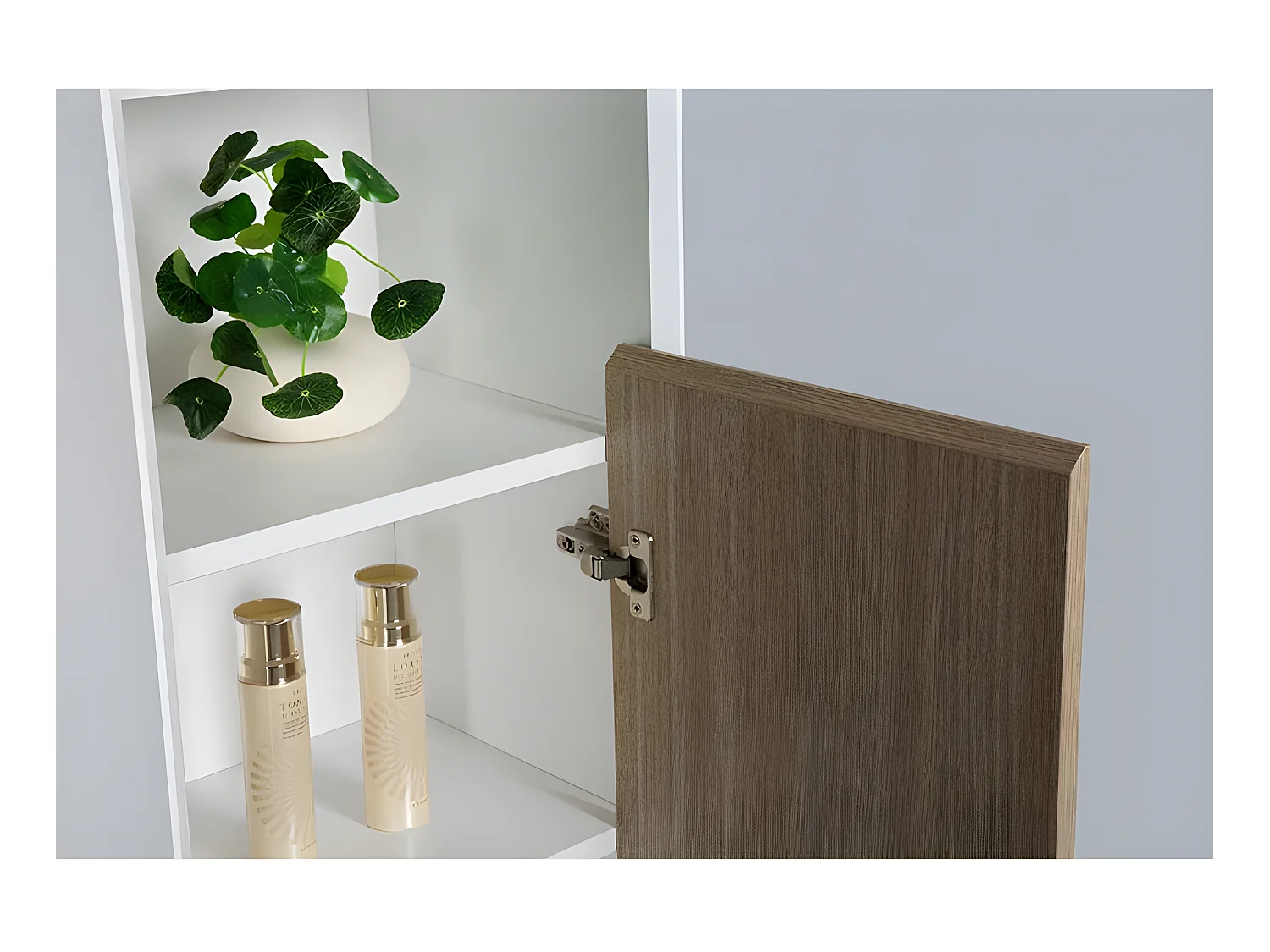 Grande armoire de rangement PALIO hauteur 170 cm chêne clair texturé