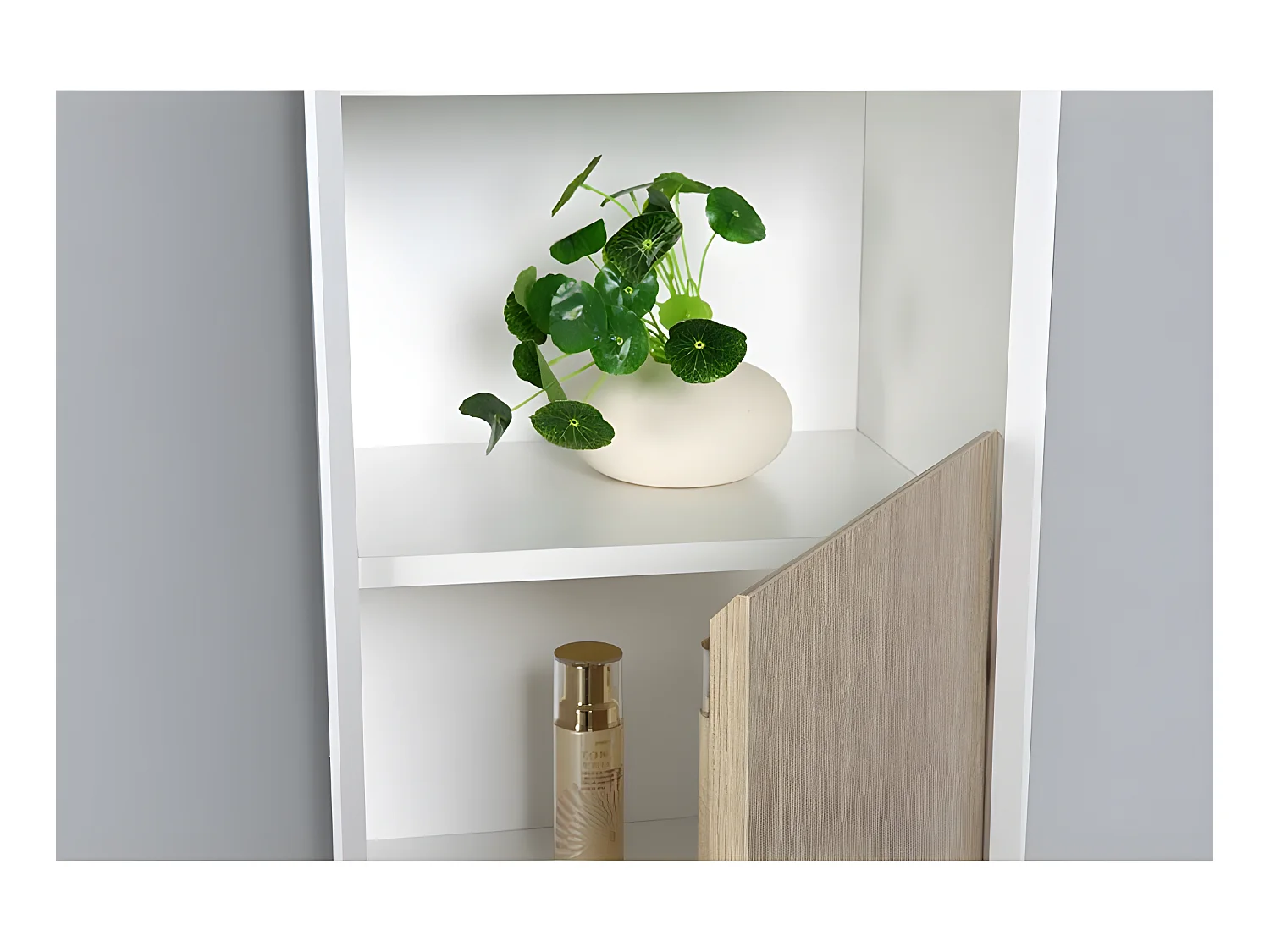 Grande armoire de rangement PALIO hauteur 170 cm chêne clair texturé