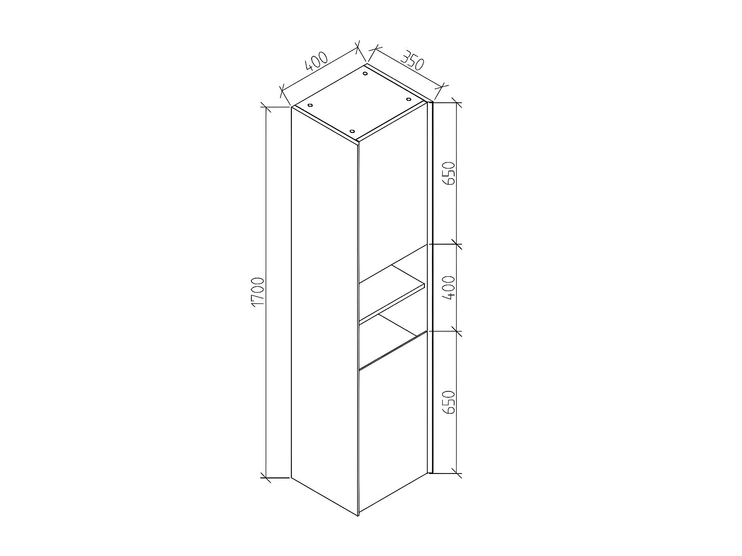 Grande armoire de rangement PALIO hauteur 170 cm chêne clair texturé