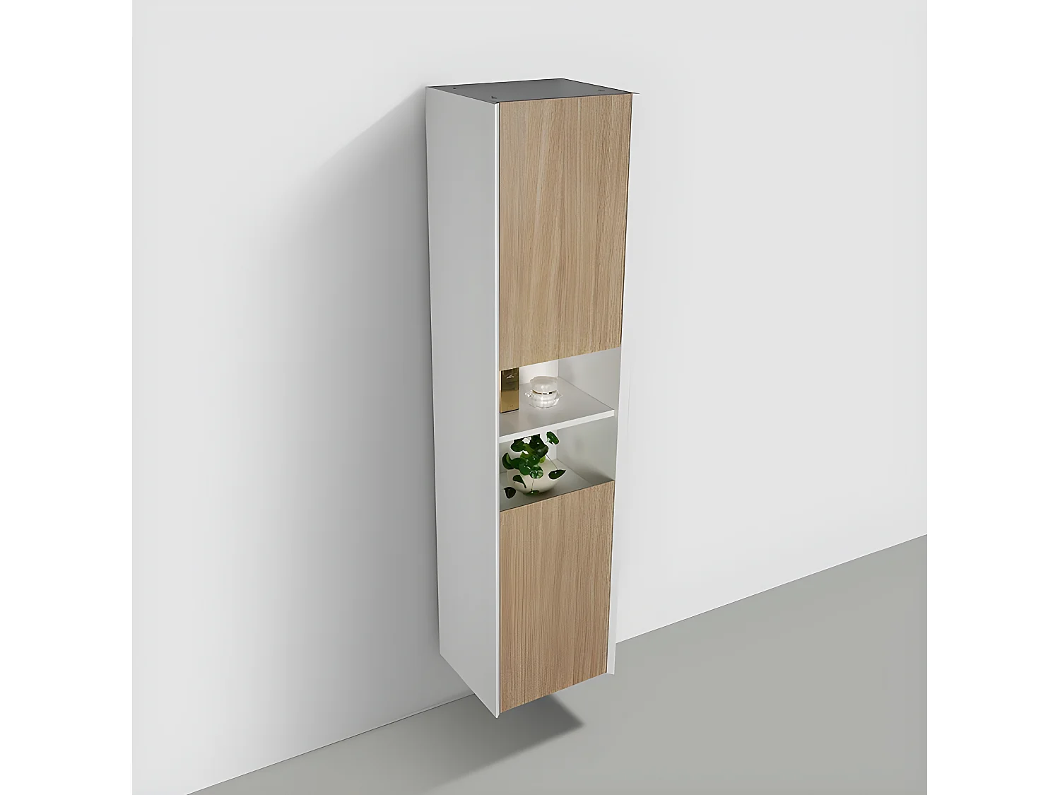 Grande armoire de rangement PALIO hauteur 170 cm chêne clair texturé