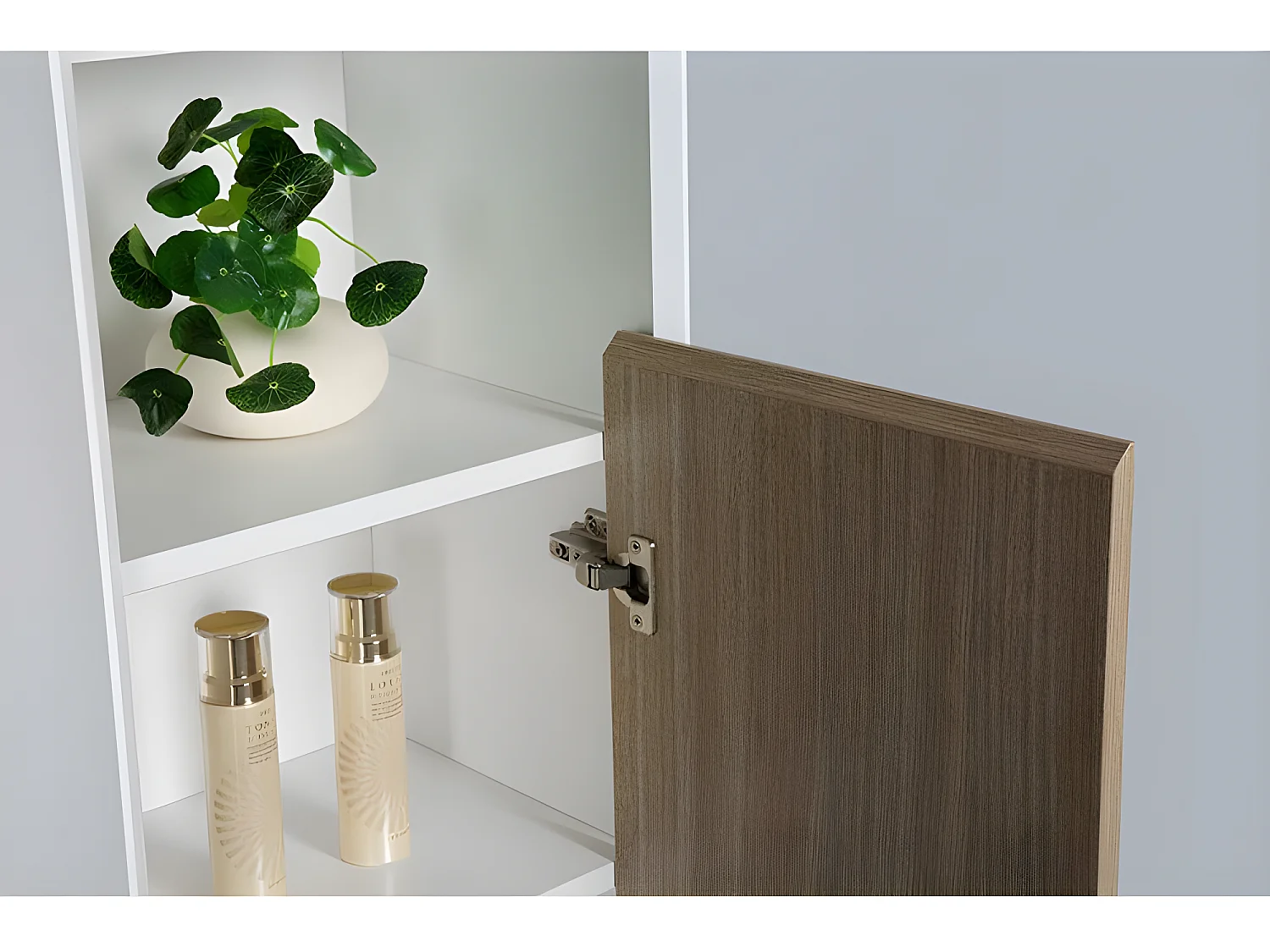 Grande armoire de rangement PALIO hauteur 170 cm chêne clair texturé