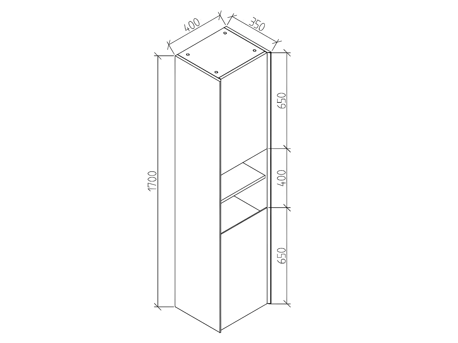 Grande armoire de rangement PALIO hauteur 170 cm chêne clair texturé