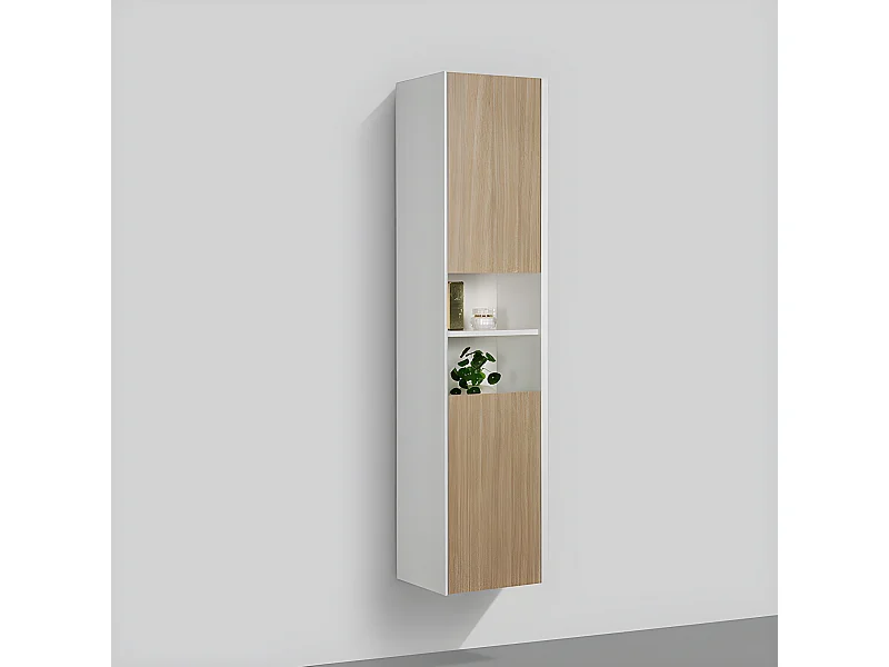 Grande armoire de rangement PALIO hauteur 170 cm chêne clair texturé