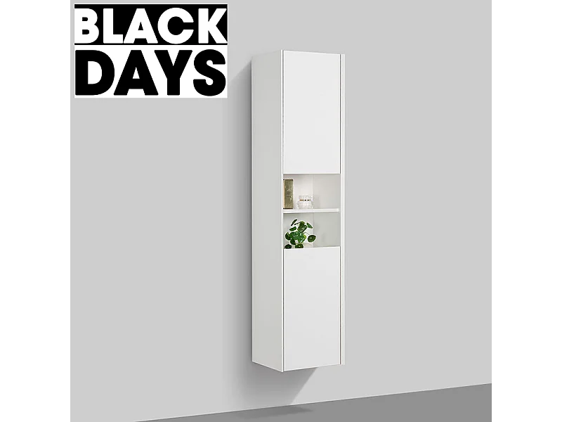 Grande armoire de rangement PALIO hauteur 170 cm blanc mat