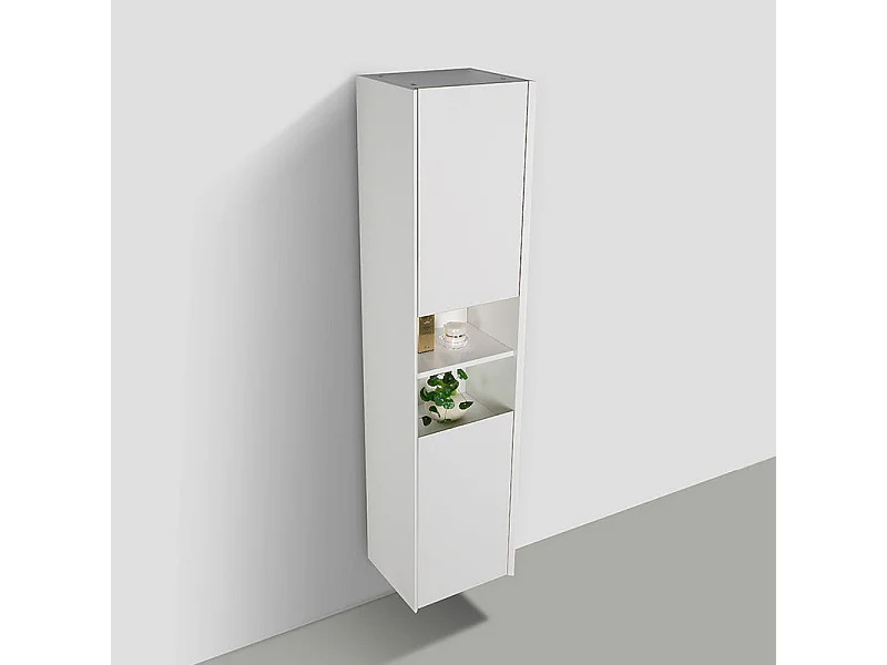 Grande armoire de rangement PALIO hauteur 170 cm blanc mat 40 cm