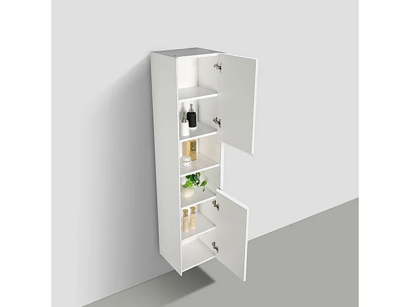 Grande armoire de rangement PALIO hauteur 170 cm blanc mat 40 cm