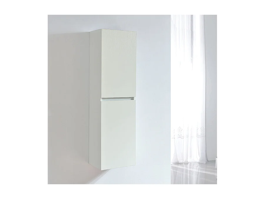 Grande armoire de rangement LINEA hauteur 120 cm mélaminé blanc
