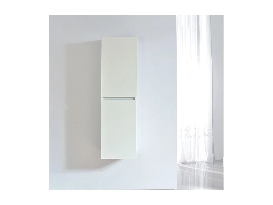 Grande armoire de rangement LINEA hauteur 120 cm mélaminé blanc