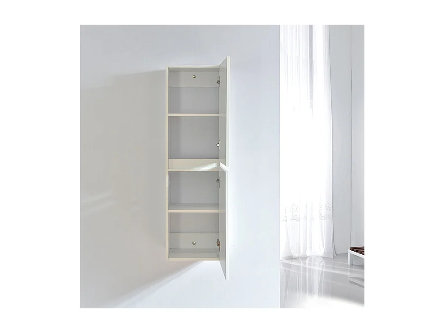 Grande armoire de rangement LINEA hauteur 120 cm mélaminé blanc