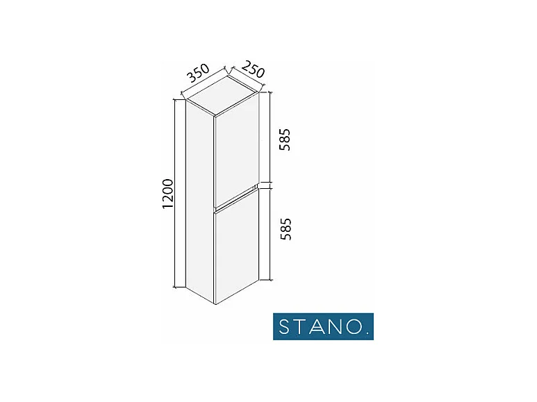 Grande armoire de rangement LINEA hauteur 120 cm mélaminé blanc